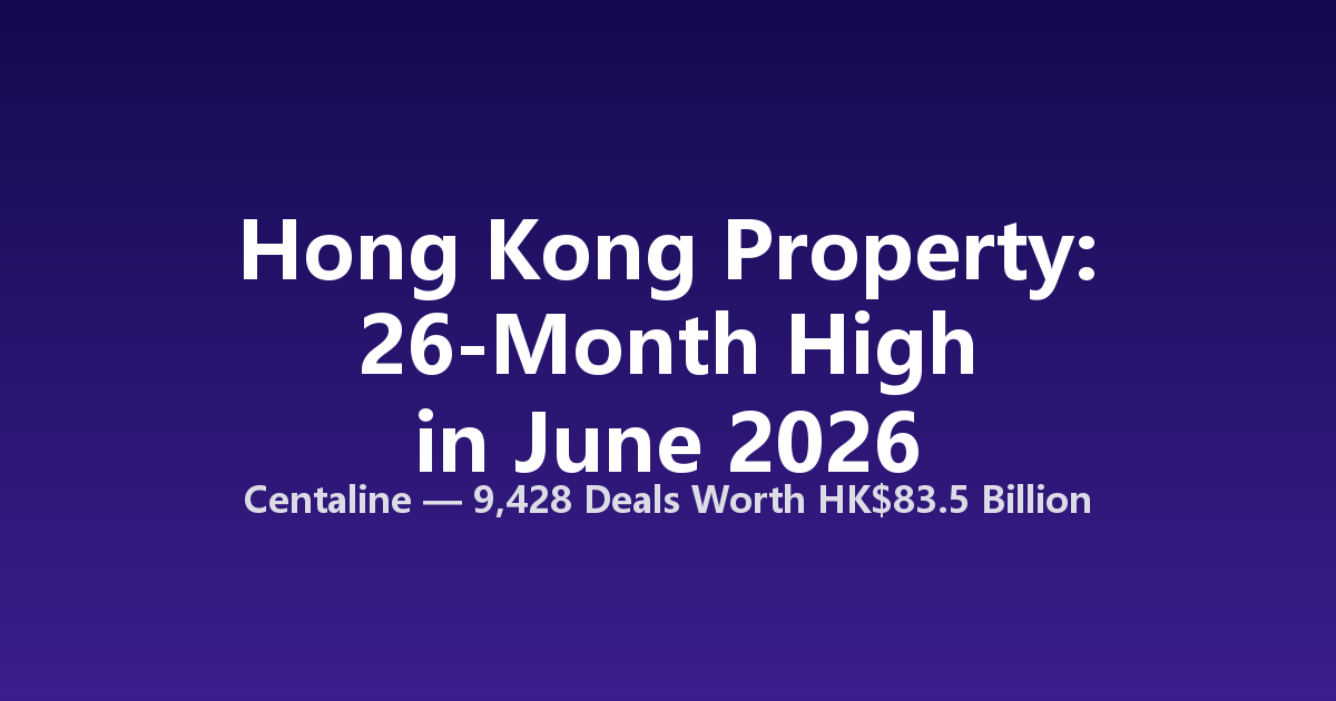 Hong Kong Property Deals Hit 26-Month High as Market Revival Gains Traction