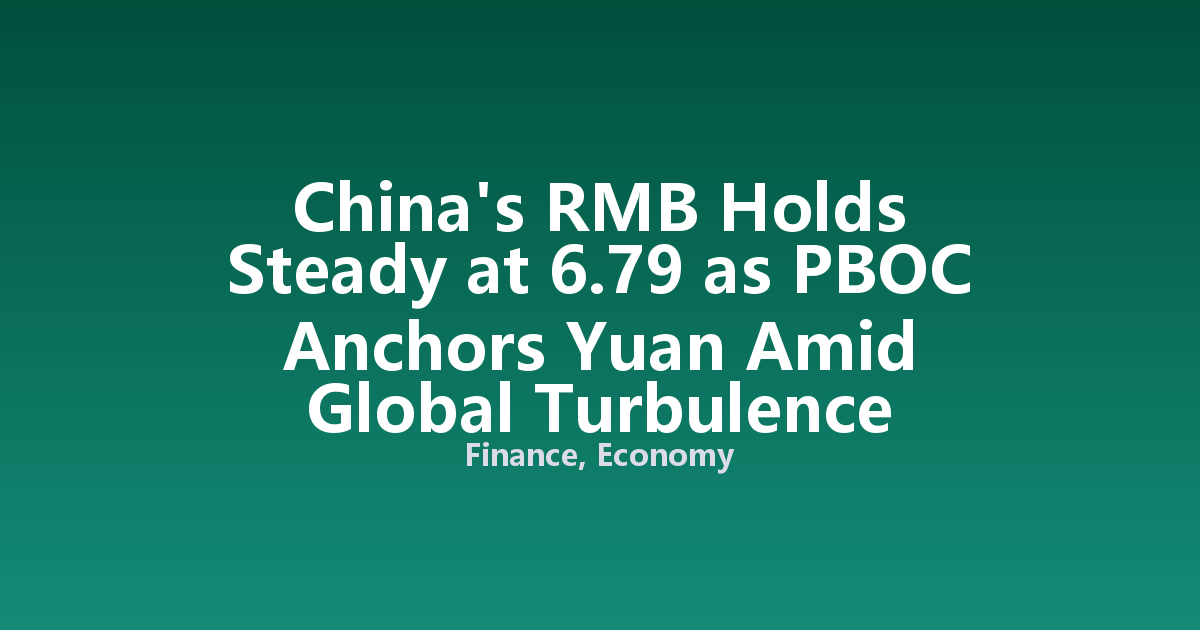 China's RMB Holds Steady at 6.79 as PBOC Anchors Yuan Amid Global Turbulence