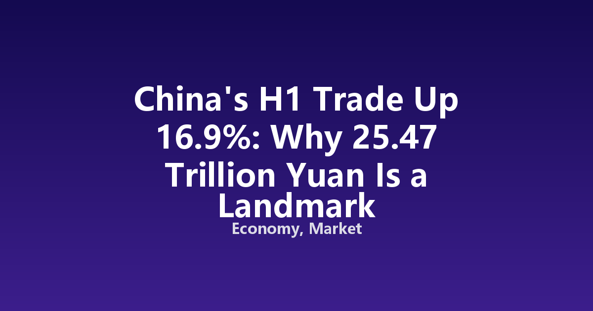 China's H1 Trade Up 16.9%: Why 25.47 Trillion Yuan Is a Landmark