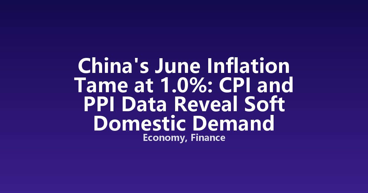 China's June Inflation Tame at 1.0%: CPI and PPI Data Reveal Soft Domestic Demand