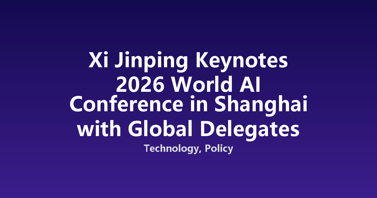 Xi Jinping Keynotes 2026 World AI Conference in Shanghai with Global Delegates