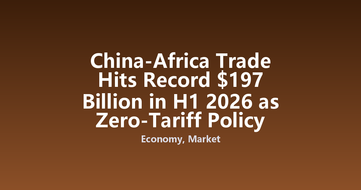 China-Africa Trade Hits Record $197 Billion in H1 2026 as Zero-Tariff Policy Bites