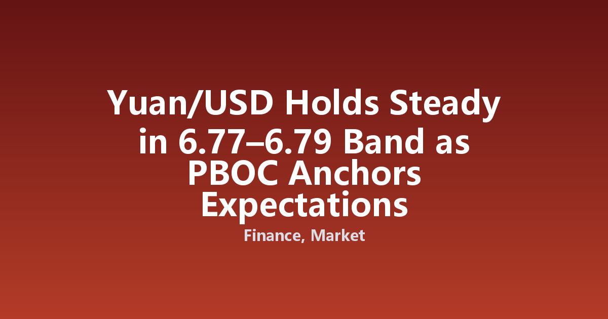 Yuan/USD Holds Steady in 6.77–6.79 Band as PBOC Anchors Expectations