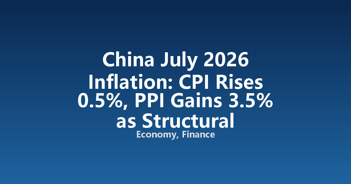 China July 2026 Inflation: CPI Rises 0.5%, PPI Gains 3.5% as Structural Divergence Persists