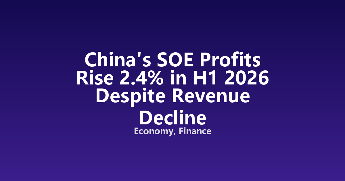 China's SOE Profits Rise 2.4% in H1 2026 Despite Revenue Decline