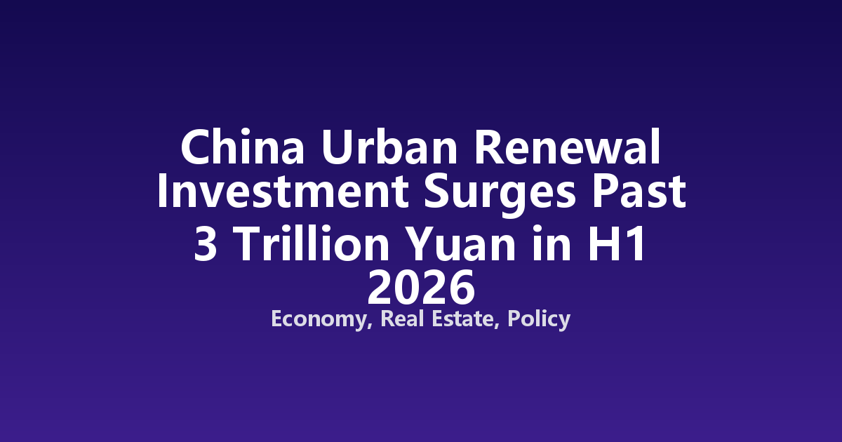 China Urban Renewal Investment Surges Past 3 Trillion Yuan in H1 2026
