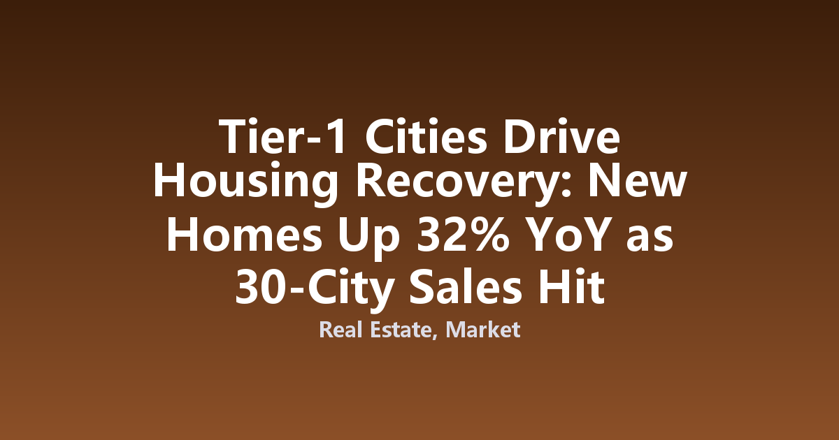 Tier-1 Cities Drive Housing Recovery: New Homes Up 32% YoY as 30-City Sales Hit 1.51M Sqm in One Week