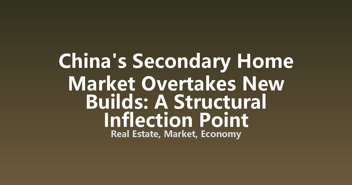 China's Secondary Home Market Overtakes New Builds: A Structural Inflection Point