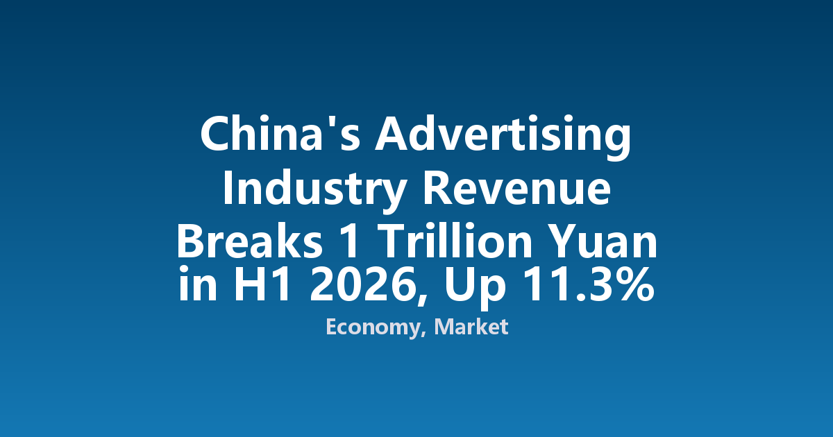 China's Advertising Industry Revenue Breaks 1 Trillion Yuan in H1 2026, Up 11.3%