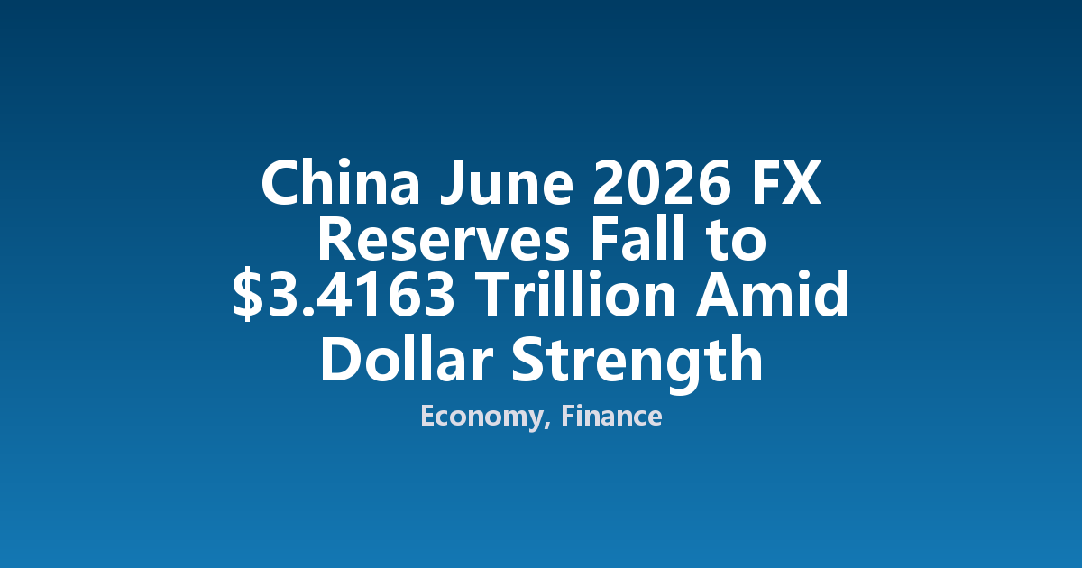 China June 2026 FX Reserves Fall to $3.4163 Trillion Amid Dollar Strength