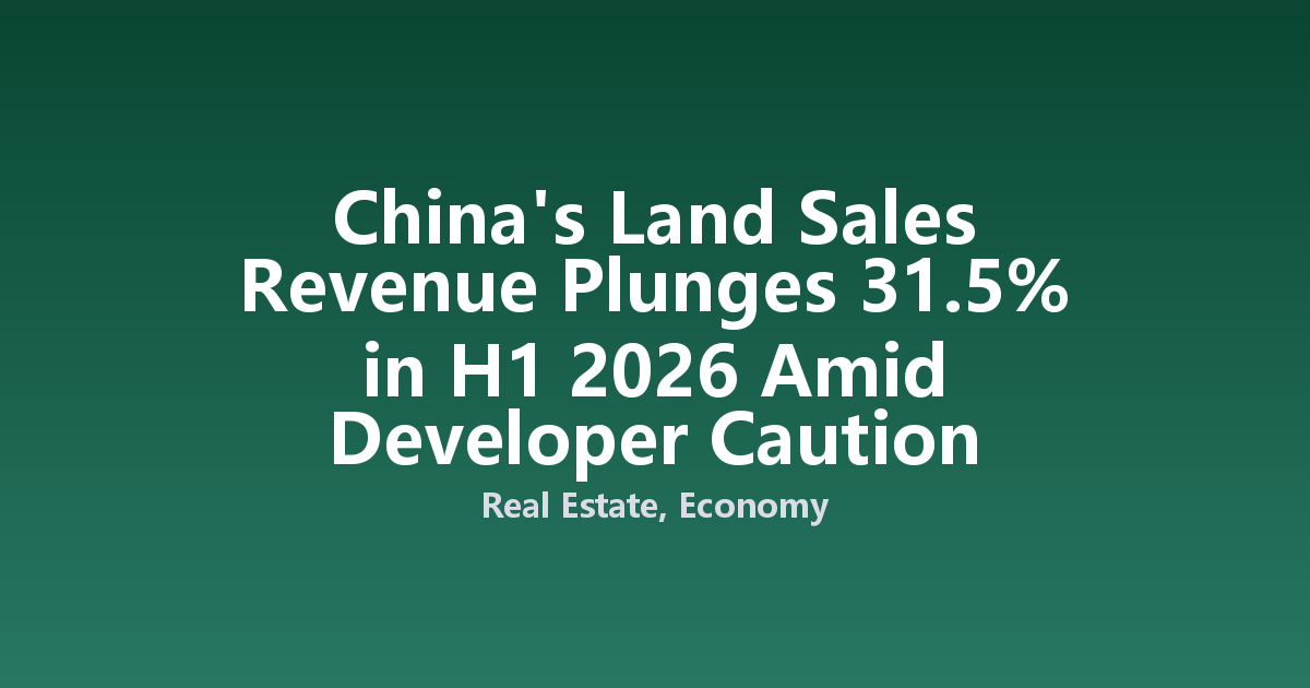 China's Land Sales Revenue Plunges 31.5% in H1 2026 Amid Developer Caution