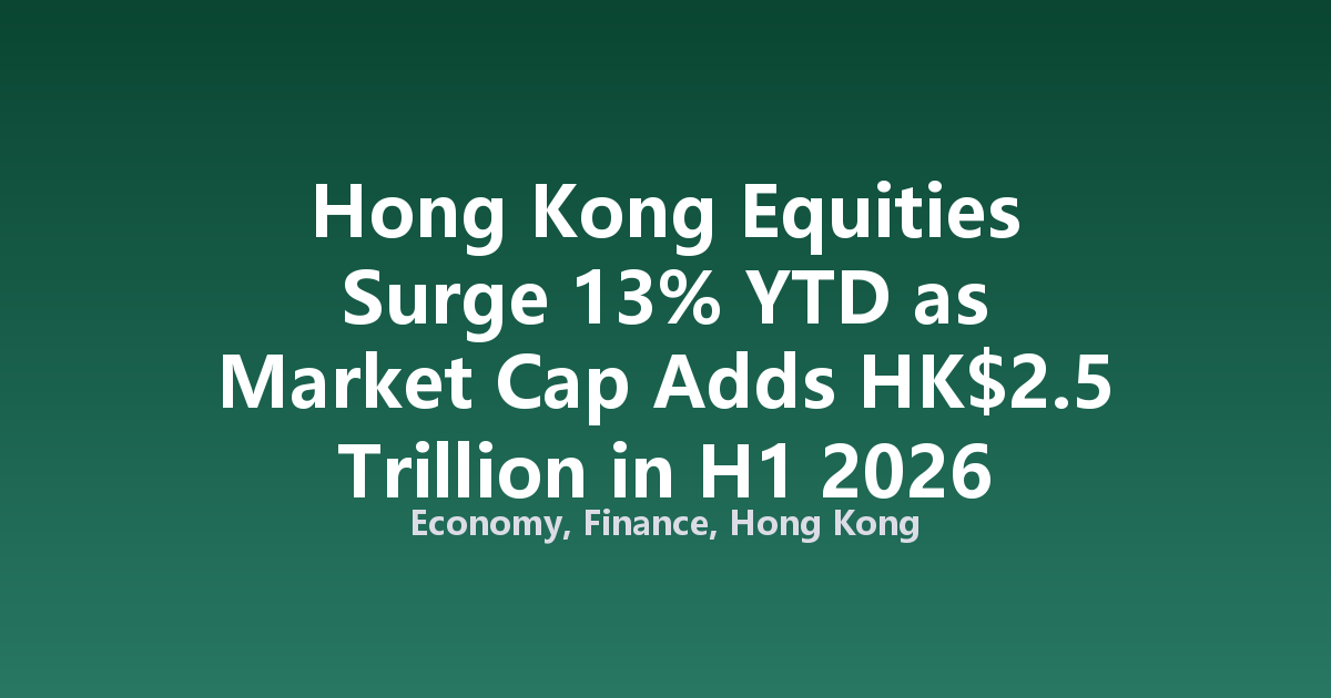 Hong Kong Equities Surge 13% YTD as Market Cap Adds HK$2.5 Trillion in H1 2026