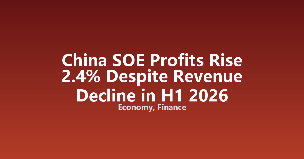 China SOE Profits Rise 2.4% Despite Revenue Decline in H1 2026