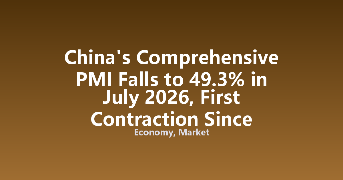China's Comprehensive PMI Falls to 49.3% in July 2026, First Contraction Since Early 2023