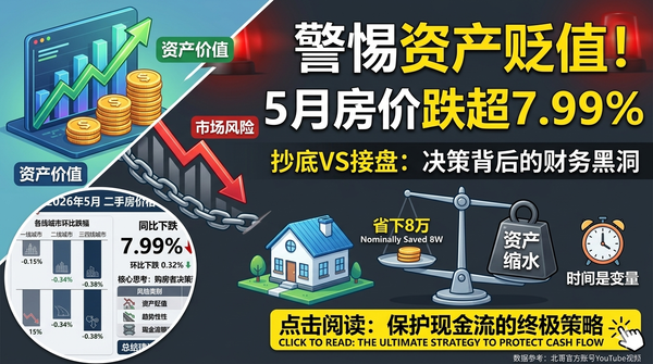 ⚠️ 警惕资产缩水！5月二手房价格同比跌超7.99%，现在买房是“抄底”还是“接盘”？