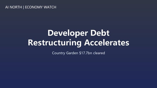 China's Developer Debt Restructuring Accelerates Risk Clearance