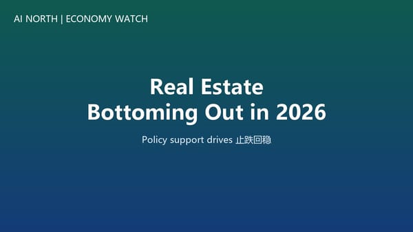 Real Estate 'Bottoming Out' Gathers Pace in 2026