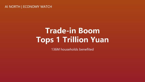 China's Trade-in Stimulus Tops 1 Trillion Yuan in 2026