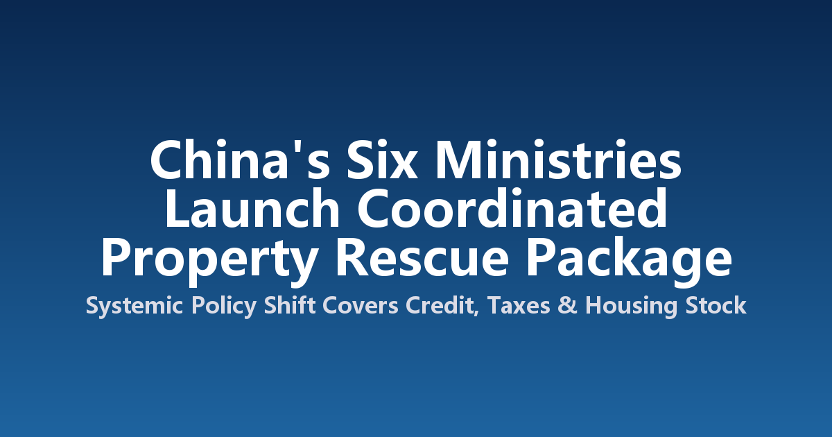 China's Six Ministries Launch Coordinated Property Rescue Package