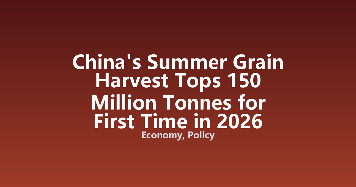China's Summer Grain Harvest Tops 150 Million Tonnes for First Time in 2026