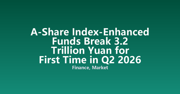 A-Share Index-Enhanced Funds Break 3.2 Trillion Yuan for First Time in Q2 2026