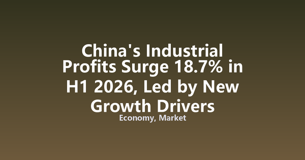 China's Industrial Profits Surge 18.7% in H1 2026, Led by New Growth Drivers