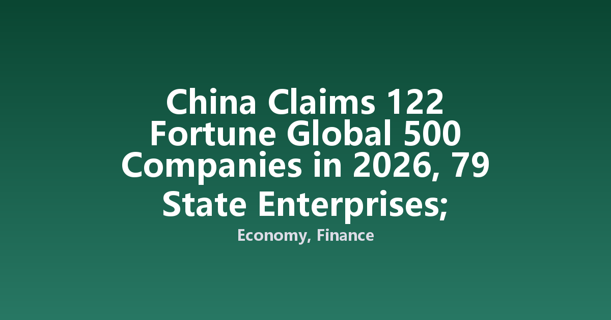 China Claims 122 Fortune Global 500 Companies in 2026, 79 State Enterprises; Amazon Tops Global Ranking