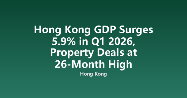 Hong Kong GDP Surges 5.9% in Q1 2026, Property Deals at 26-Month High