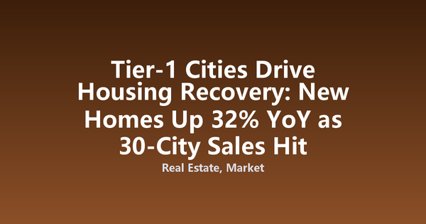 Tier-1 Cities Drive Housing Recovery: New Homes Up 32% YoY as 30-City Sales Hit 1.51M Sqm in One Week