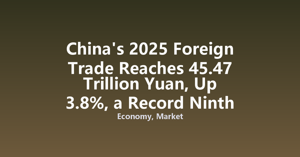 China's 2025 Foreign Trade Reaches 45.47 Trillion Yuan, Up 3.8%, a Record Ninth Consecutive Year of Growth