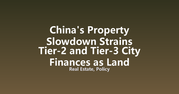 China's Property Slowdown Strains Tier-2 and Tier-3 City Finances as Land Revenue Plummets